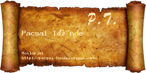 Pacsai Tünde névjegykártya