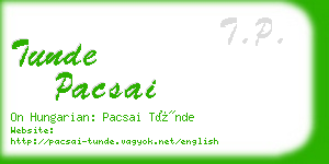 tunde pacsai business card